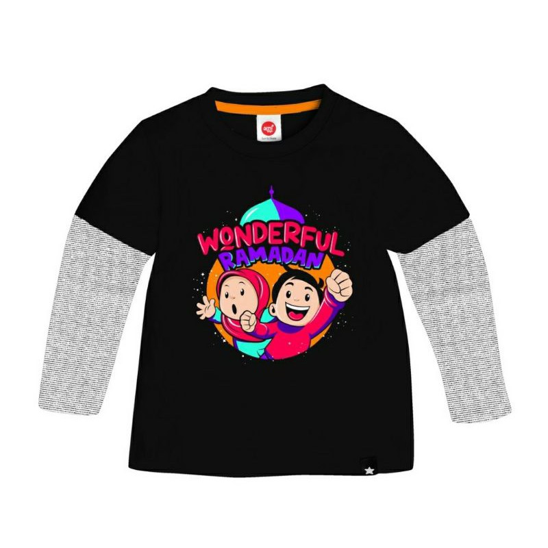 Kaos Anak Afrakids Unisex AF304 &quot;Wonderfull Ramadhan&quot; Lengan Panjang