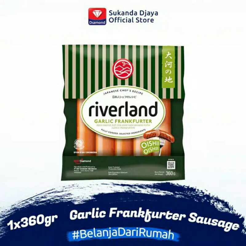 

Riverland garlic frankfutter sausage 360 gram