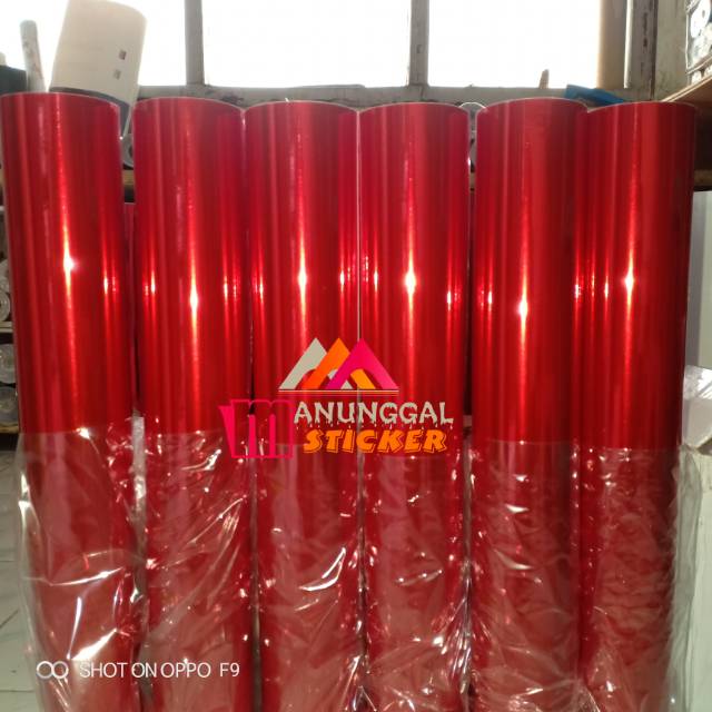 Sticker Skotlet Merah Metalik Chromei Lentur Skotlet Motor Krom Merah Kualitas Premium
