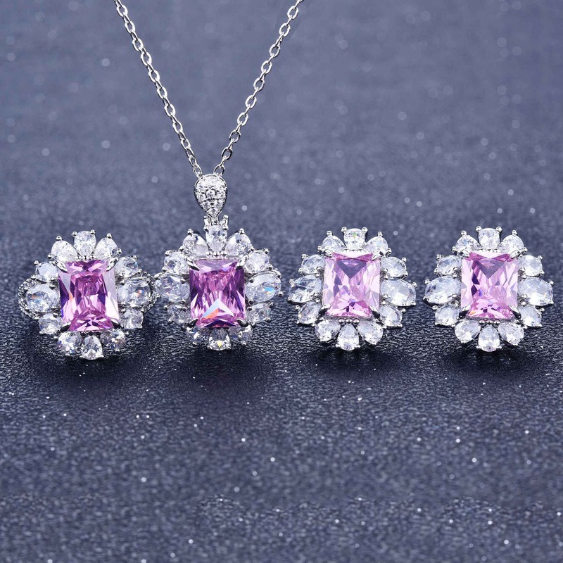 Luxury Jewelry Color Moissanite Jewelry Set