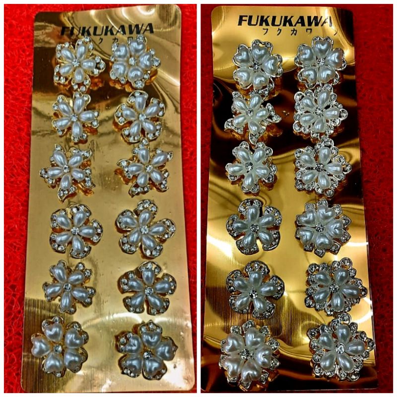 Bros Dada Sedang 3cm Mutiara / Permata Imitasi 12buah Kulakan Grosir