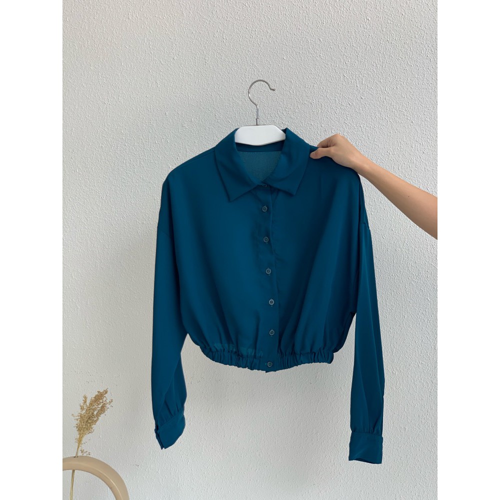 T-0372 Kemeja Wanita Variasi Karet Pinggang-5