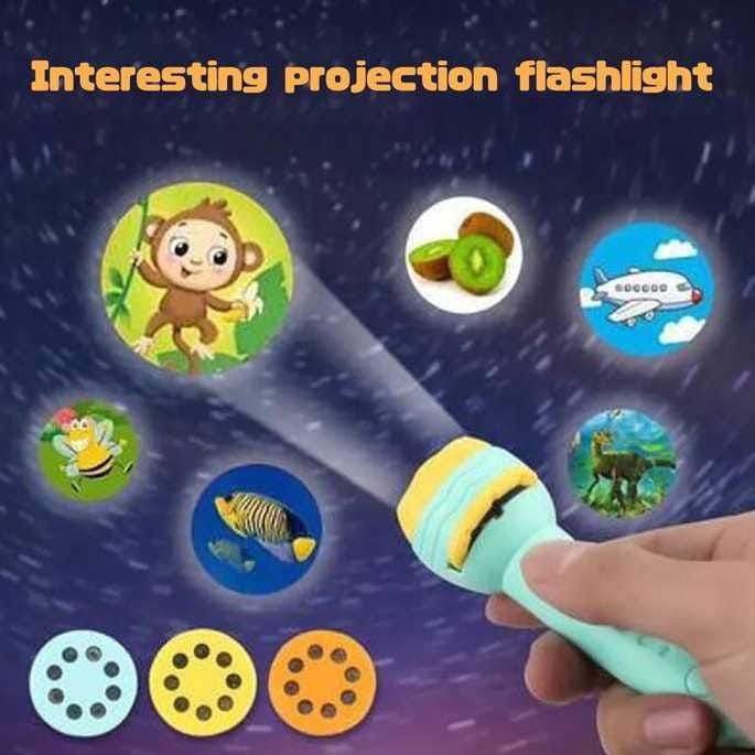 WE Mainan Proyektor Anak Senter Lampu malam 24 Gambar / Flashlight Projector Torch Lamp