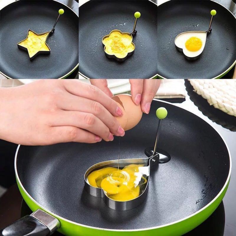 Cetakan Telur Karakter Telur Ceplok Dadar Mata Sapi Full Stainless - CETAKAN TELUR PANCAKE SERBAGUNA - Stainless Steel 4 Gaya Telur Goreng