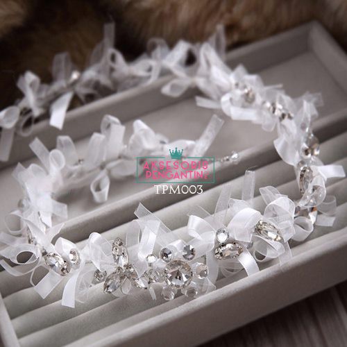 [STOK TERBATAS] TIARA PENGANTIN CROWN WEDDING HEADPIECE HIJAB WANITA PUTIH TPM003