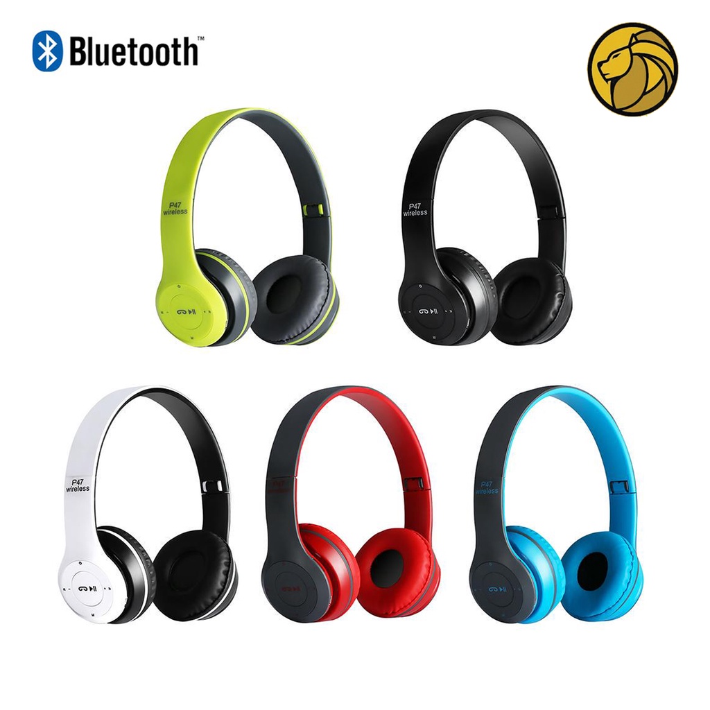 Headset Wireless P47 - Bluetooth Headphone Bando Pure Bass P47 Handsfree