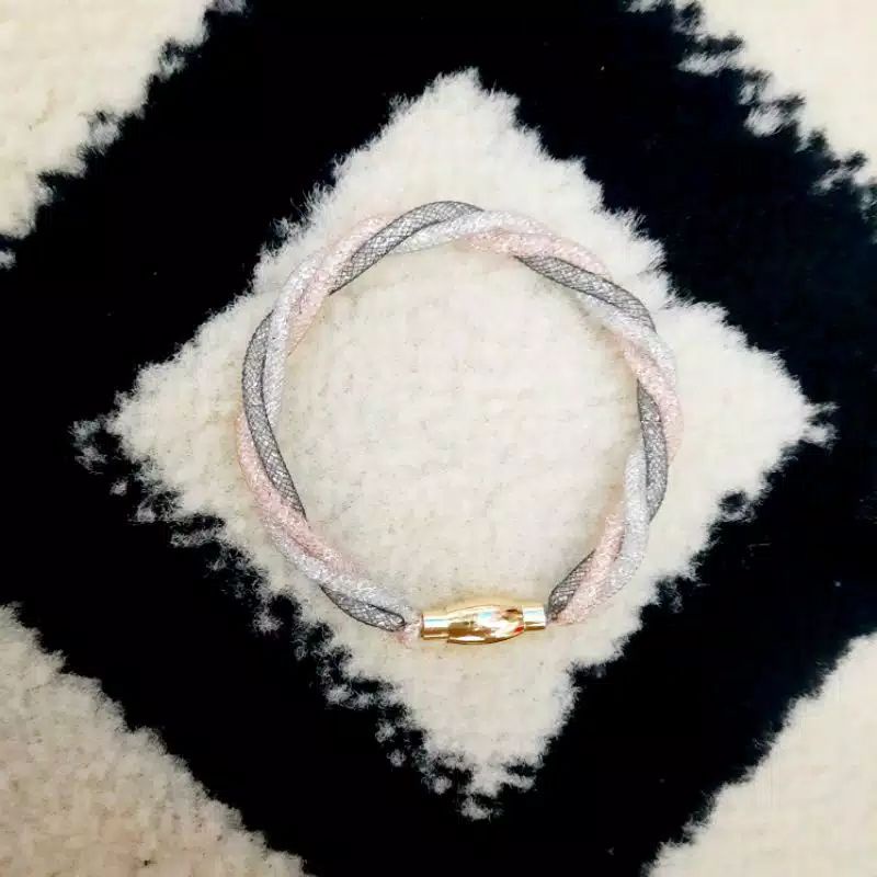 Gelang Tali Kawat Gliter Gelang Tali Lilit Kombinasi