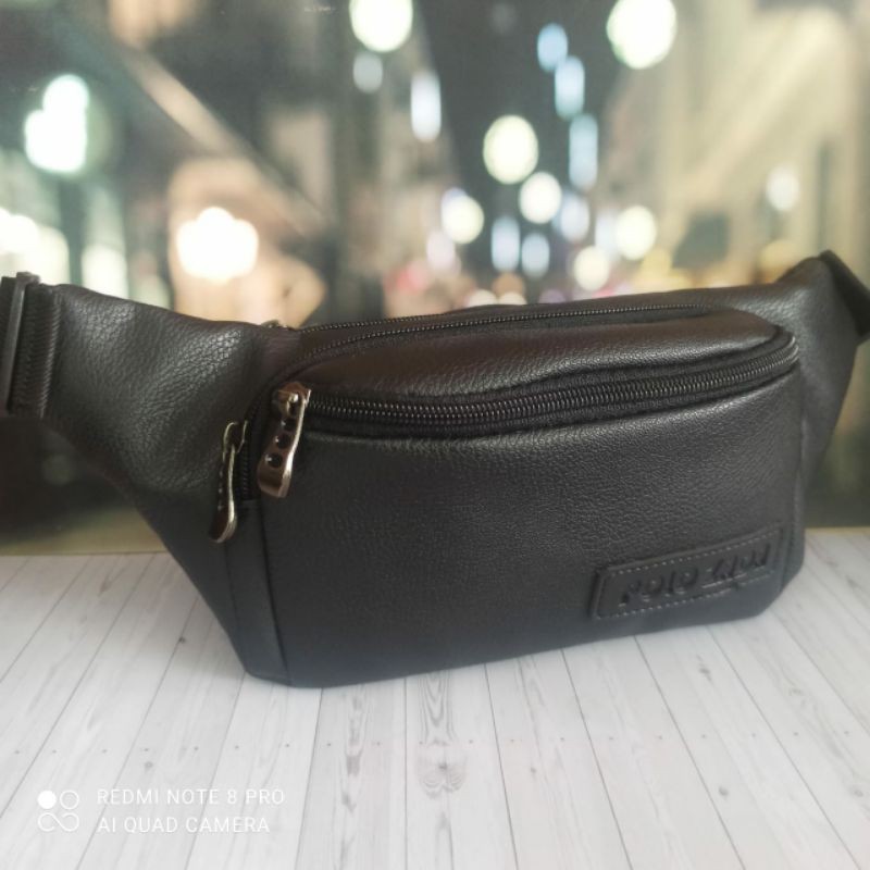 WAIST BAG PRIA BEST SALLER !!! Tas selampang Pria kulit PREMIUM Polozada PU Z012