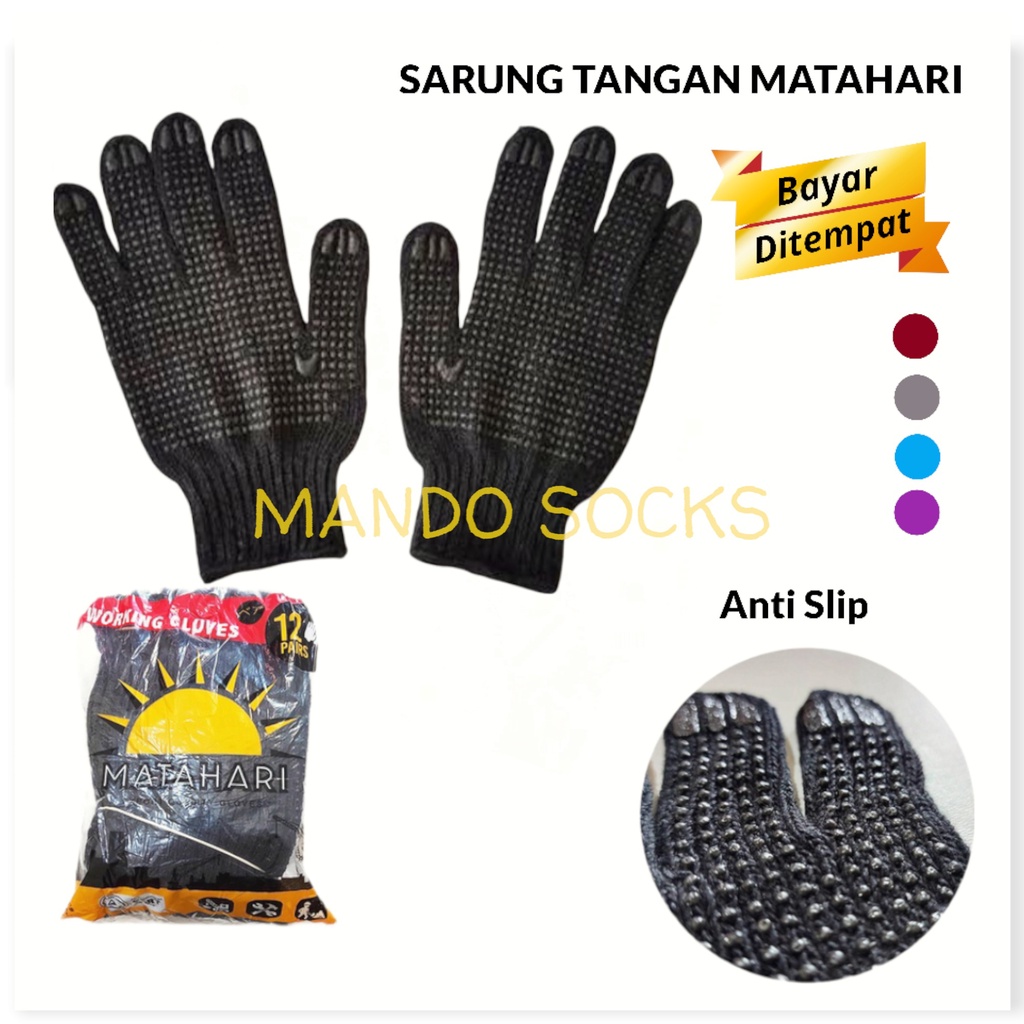 Sarung Tangan Kerja Matahari Antislip Proyek Gloves Safety Murah