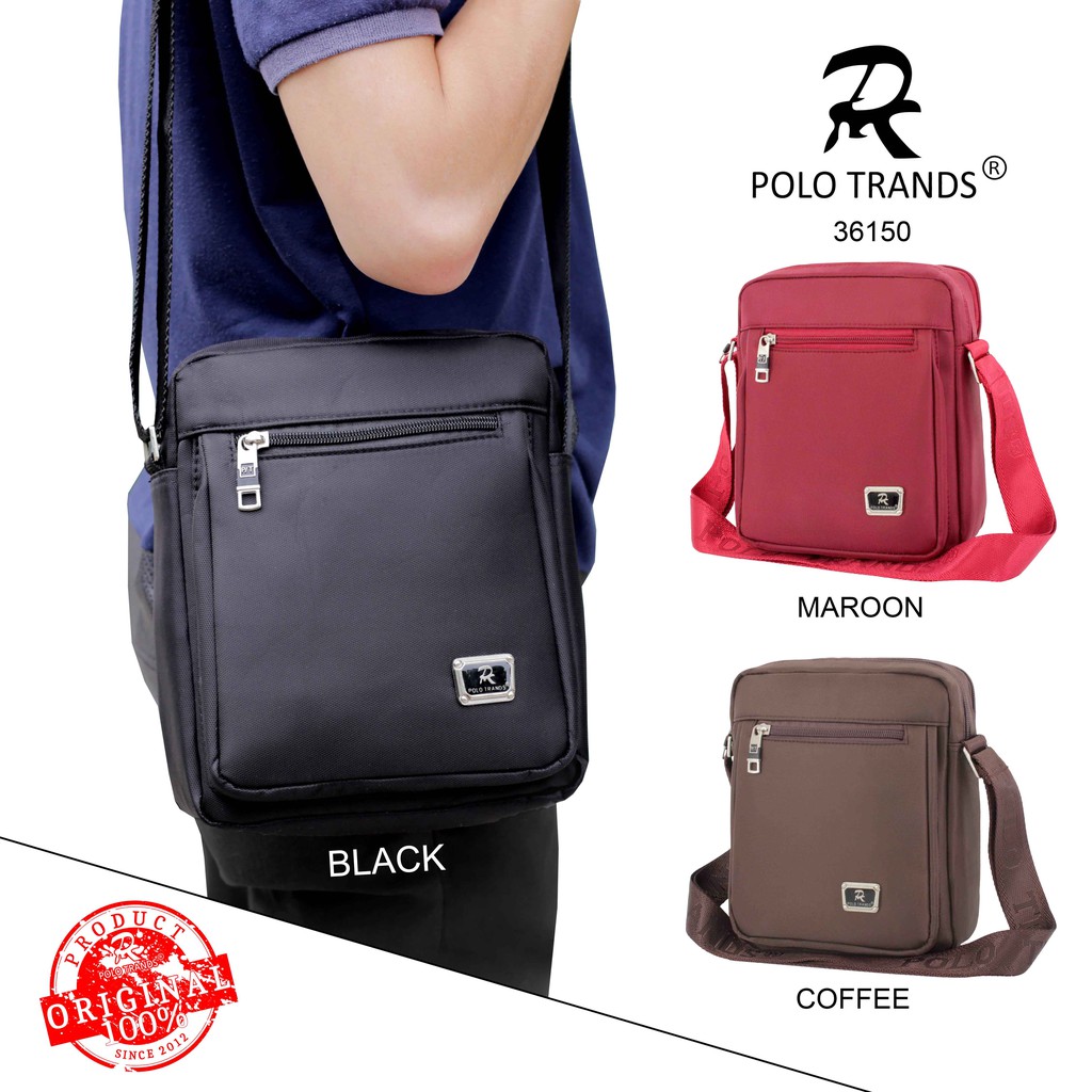 Polo Trands Tas Selempang Pria 36150 Simple & Kasual - Original Branded - Tas Sandang Pria - Tas Bah