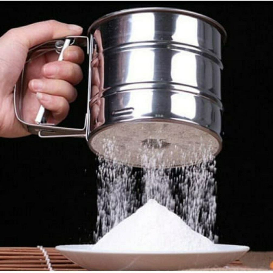 YH CANGKIR AYAK TEPUNG STAINLESS / CANGKIR PENYARING TEPUNG STAINLESS TEBAL