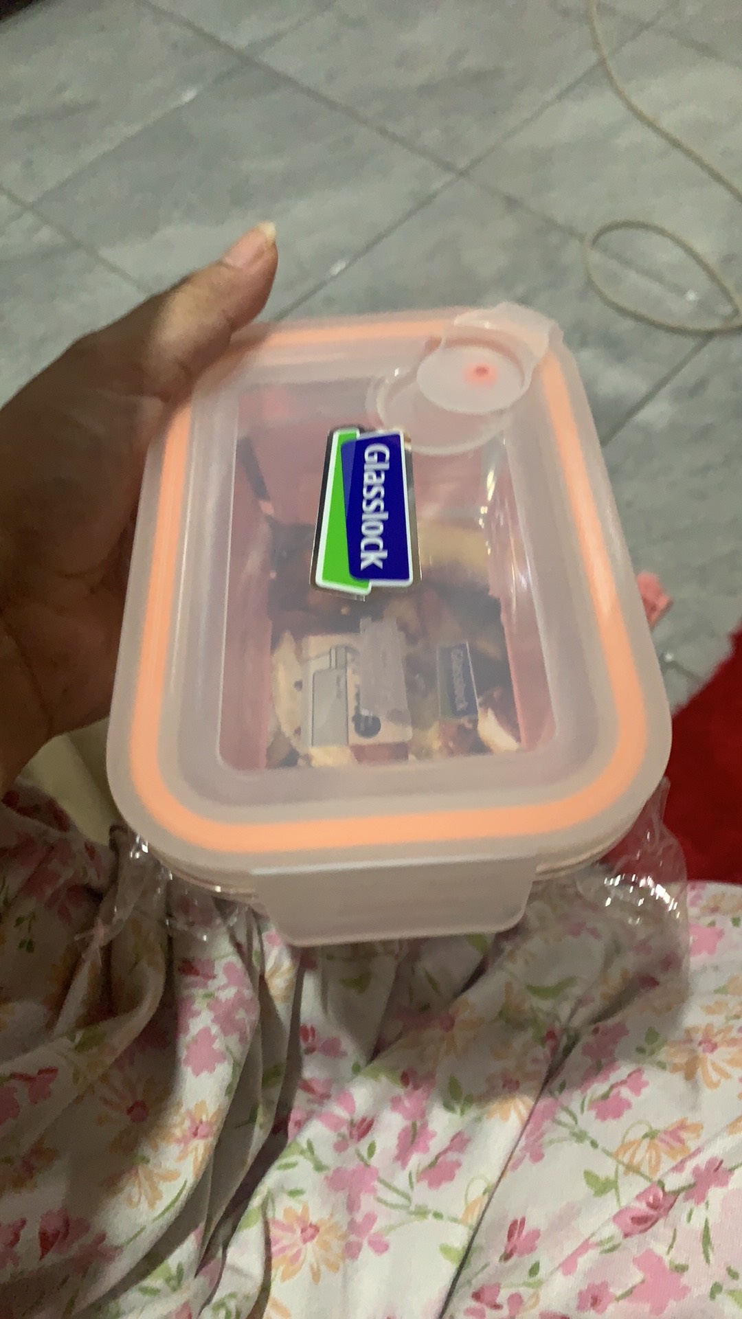 Tempat Makan 480 Ml Glasslock Oven Safe Wadah Makanan Aircap Lunch Box - Oranye