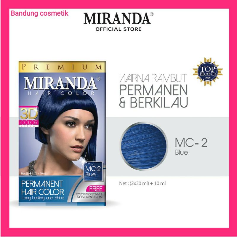 MIRANDA HAIR COLOR (Cat / Pewarna Rambut Permanen) MC-2 BLUE