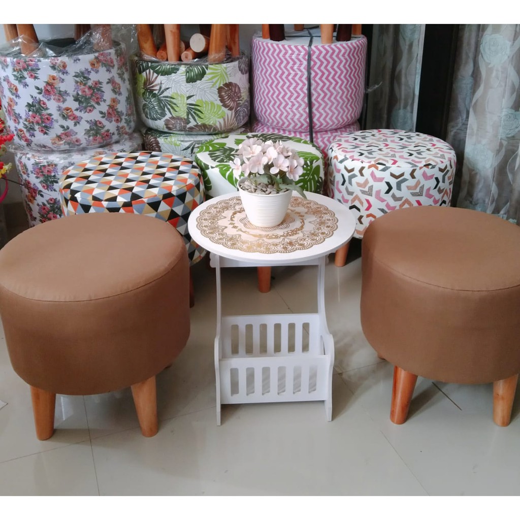 Sofa Ruang Tamu 1 set, 2 Sofa 1 Meja / Sofa Stool Berkualitas / Sofa Bulat / Sofa Stool Bulat