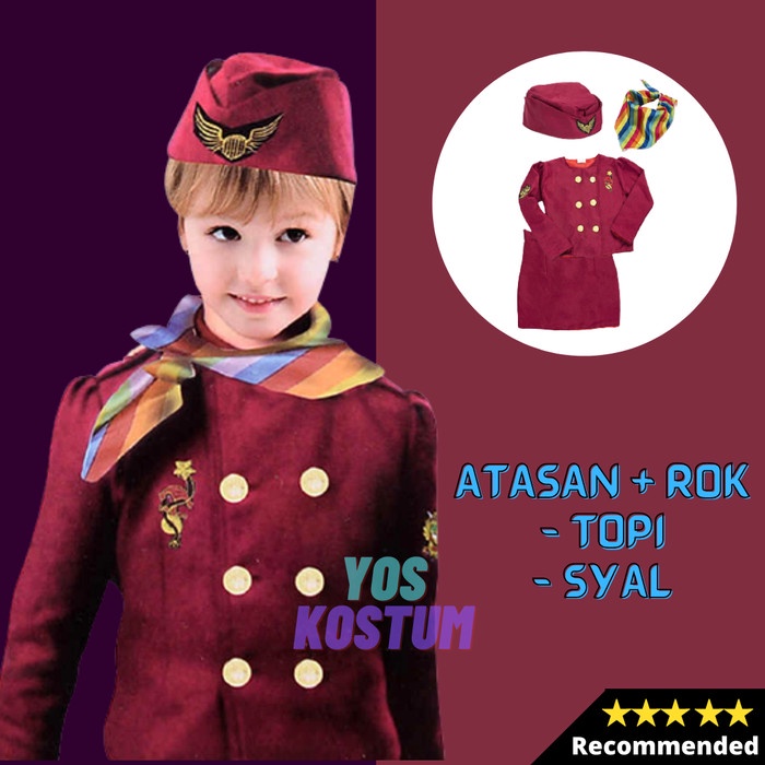 Baju Pramugari Anak Kostum Profesi Perempuan Cewek Import Costume Cosplay Karnaval Halloween