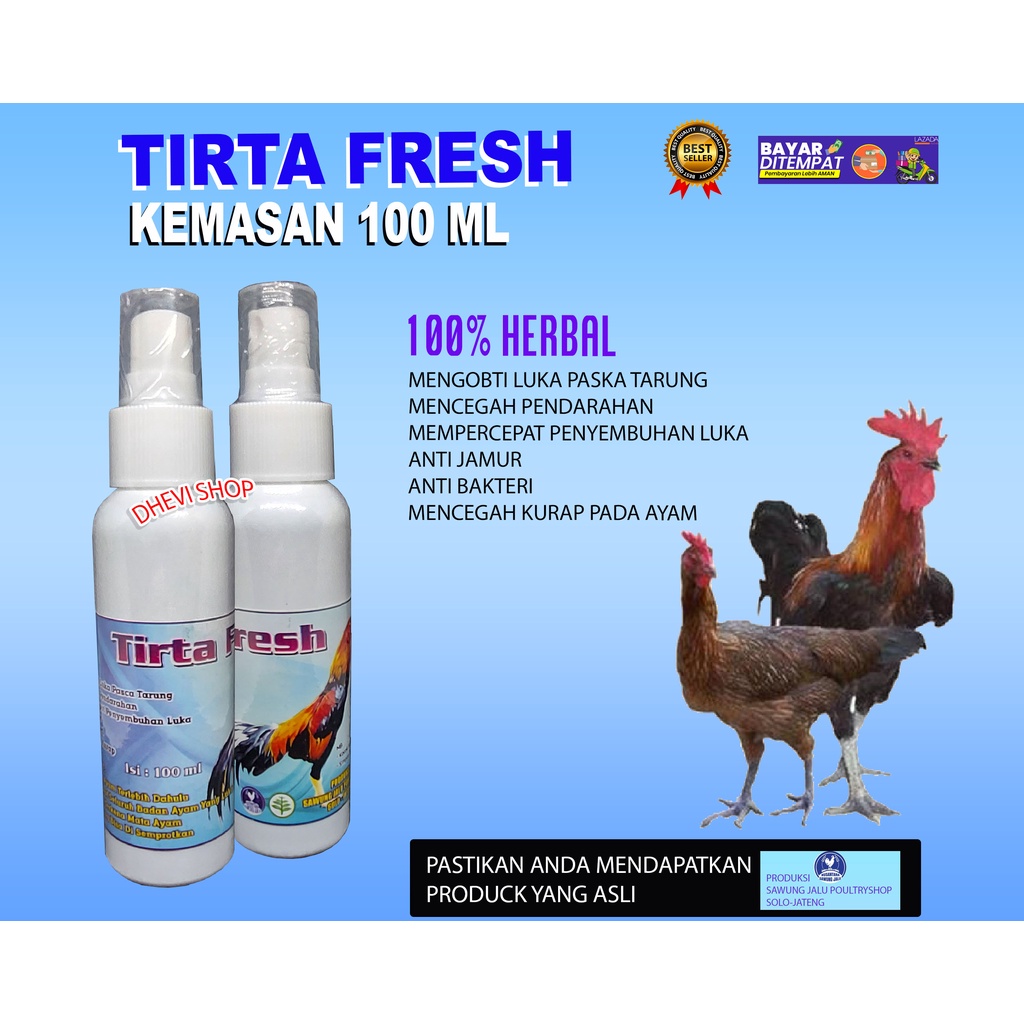 TIRTA FRESH -AYAM ADUAN-OBAT LUKA AYAM-AYAM MERAH MERONA