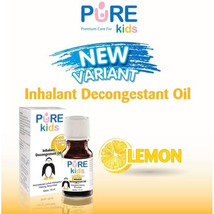 Pure BB Baby &amp; Kids Pure Baby oil minyak - Inhalant Decongestant Oil anak 10ml LEMON PureBB inhalan