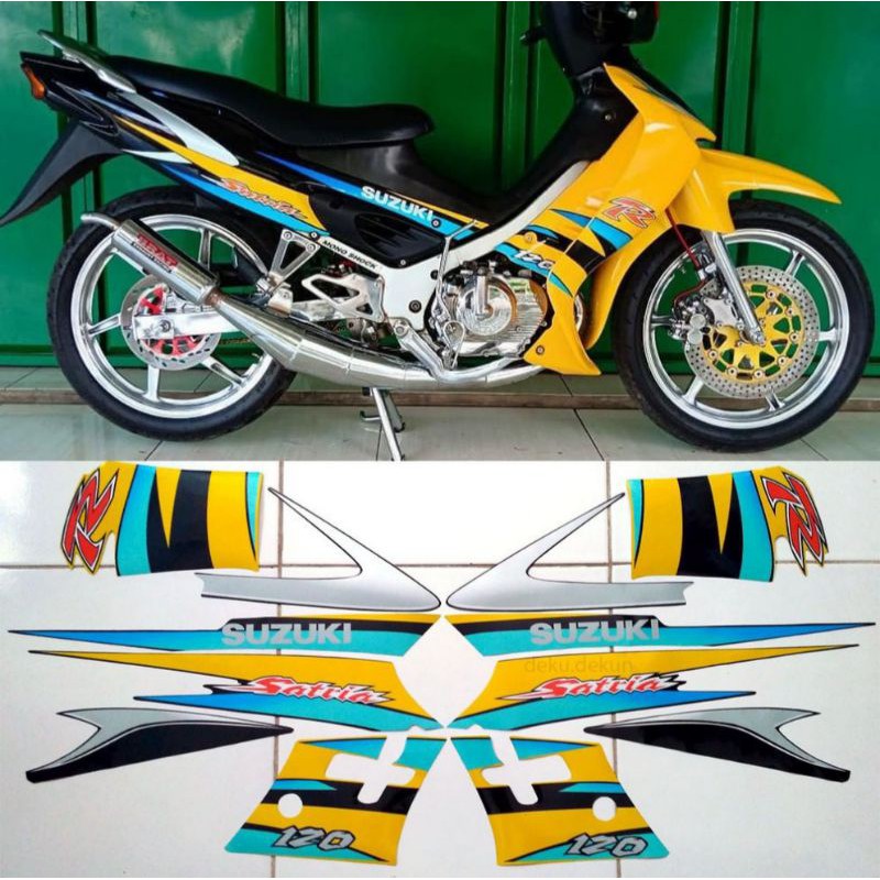 striping Sticker Satria hiu kuning hitam