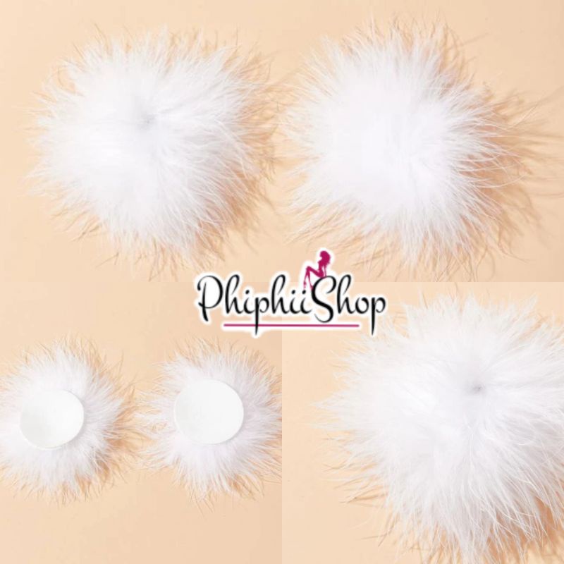 Nipple Cover Bulu Halus Disposable Soft Feather Nipple Pad Nipple Stickers Breast Bra Accessories