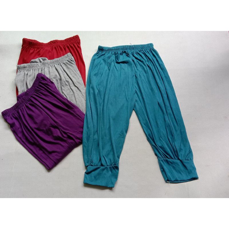 Celana/celamis 3/4 Alladin Kerut Besar Polos Jumbo
