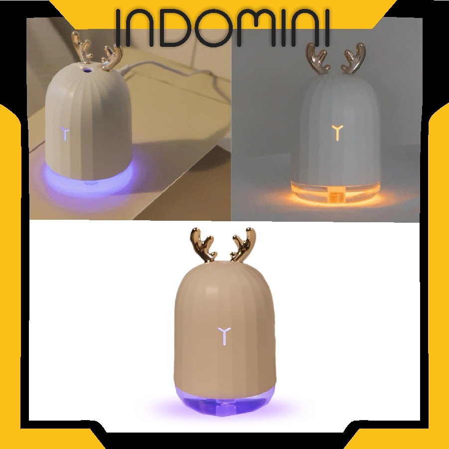 INDOMINI R413 COOL MIST HUMIDIFIER PURIFIER MOTIF RUSA PELEMBAB UDARA WITH LED LIGHT WARNA WARNI COD