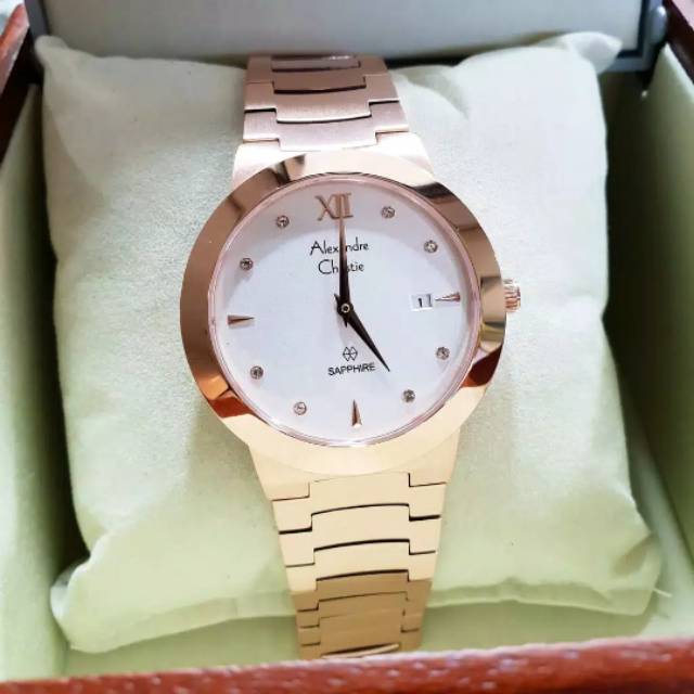 Alexandre christie ac8564 jamtangan wanita stanless rosegold