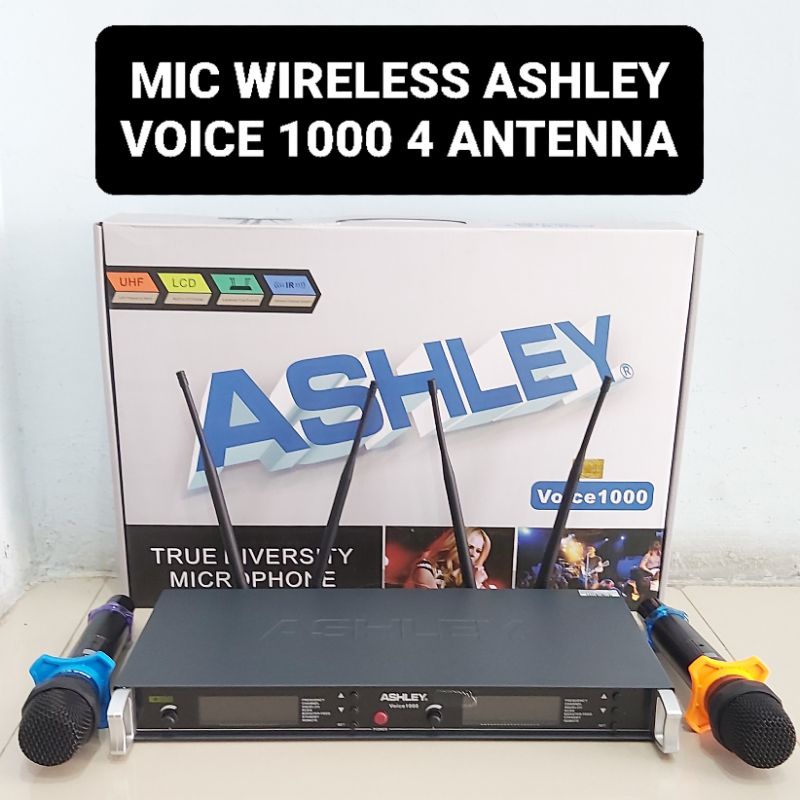 ASHLEY Mic Wireless Voice 1000 4 Antena 2 Mic Handle Digital