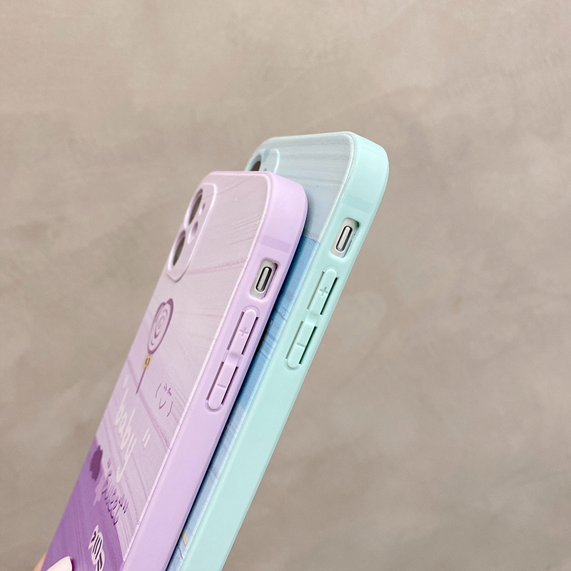 Case Samsung A12 A20 A30 A32 A50 A50S A30S A51 A02S A52 S10 S20 Plus Ultra S21 FE A42 A71 A31 A31 A21S A32 A22 A03S Casing Ftd Soft Protect Cover Girl Fashion Purple Love Blue Plant Back Case Cute