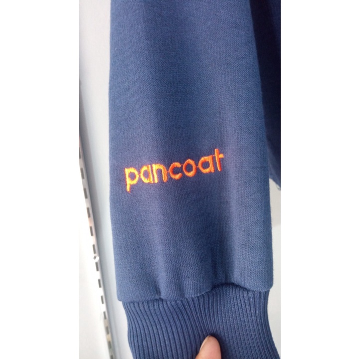 Crewneck Pancoat Pria Logo Bordir Premium