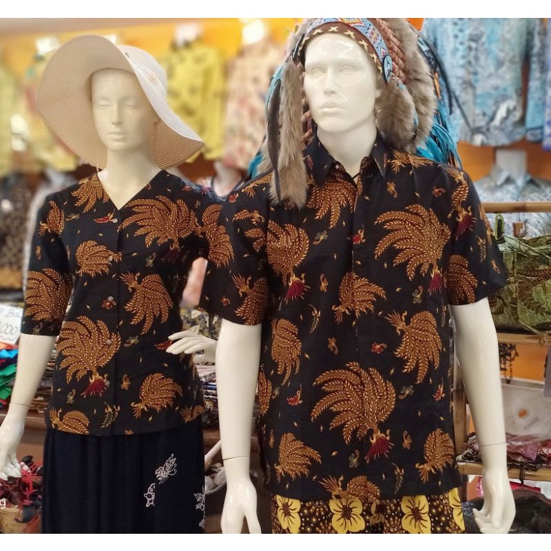 Toko bakul batik,Couple batik Blus lengan 3/4 &kemeja lengan pendek