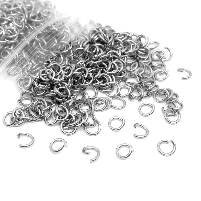 50pcs Ring Konektor Single Loop Ukuran 8mm Untuk Membuat Perhiasan