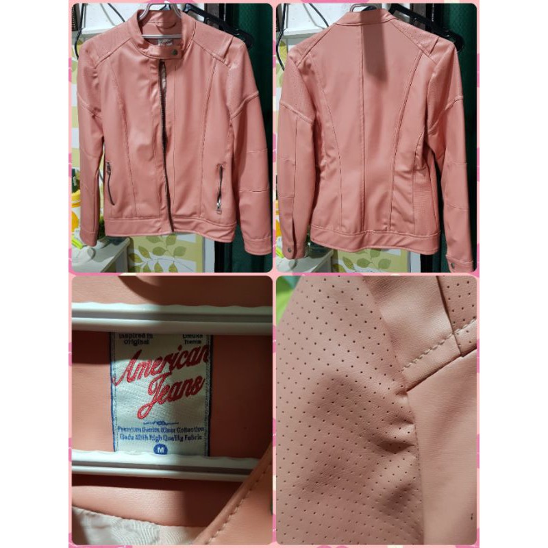 Jaket Kulit Wanita American Jeans Baby Pink