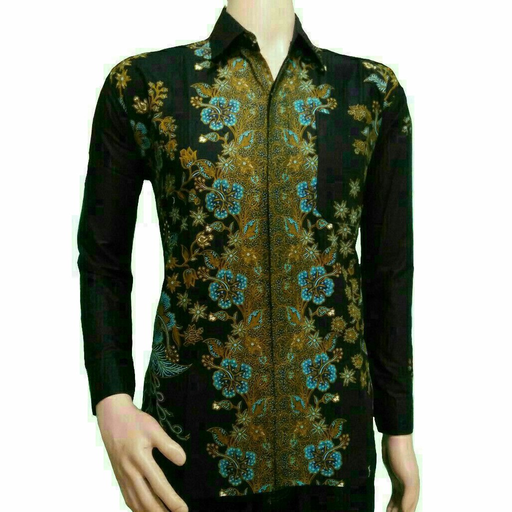 BSWART BATIK HRB026 Kenongo Hem Pendek Padi Pekalongan M L XL Batik Pria MURAH