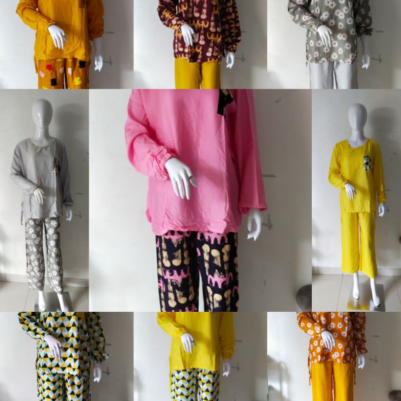 piyama one set panjang murah Hijab ibu hamil #01NPJG