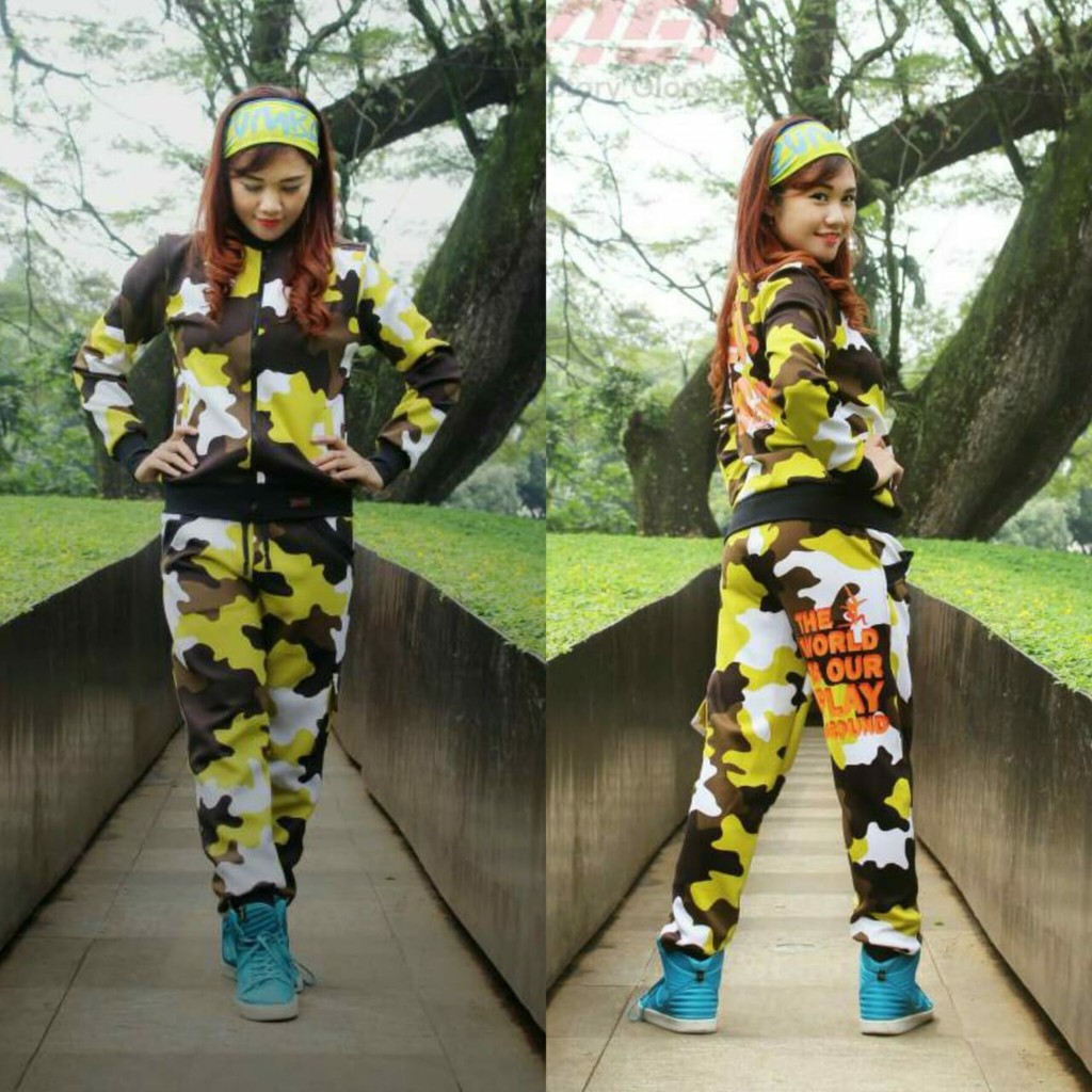 Livigi Setelan Play Army Baju Senam Panjang Outdoor