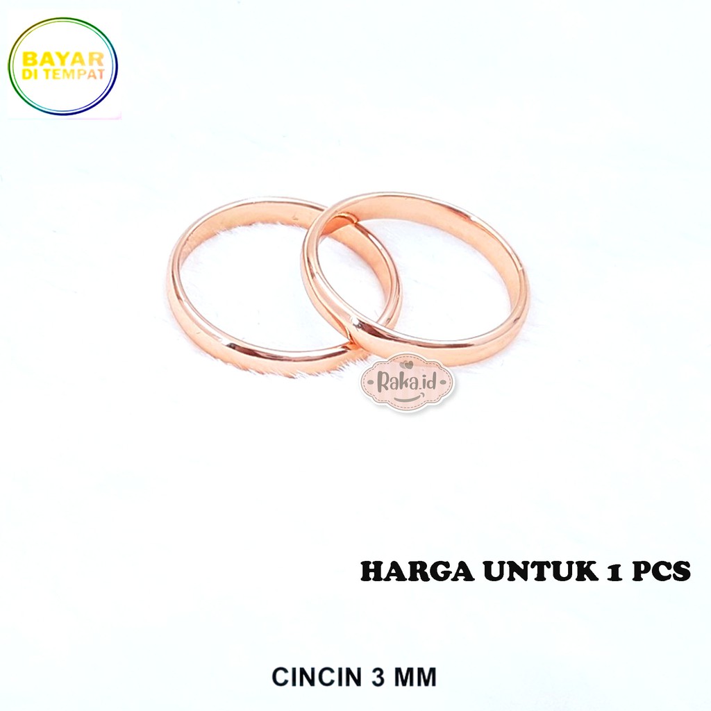 RAKA Acc - Cincin Dewasa Cincin Kawin Polos 3mm Xuping Aksesoris Perhiasan Wanita Lapis Emas 18k 559