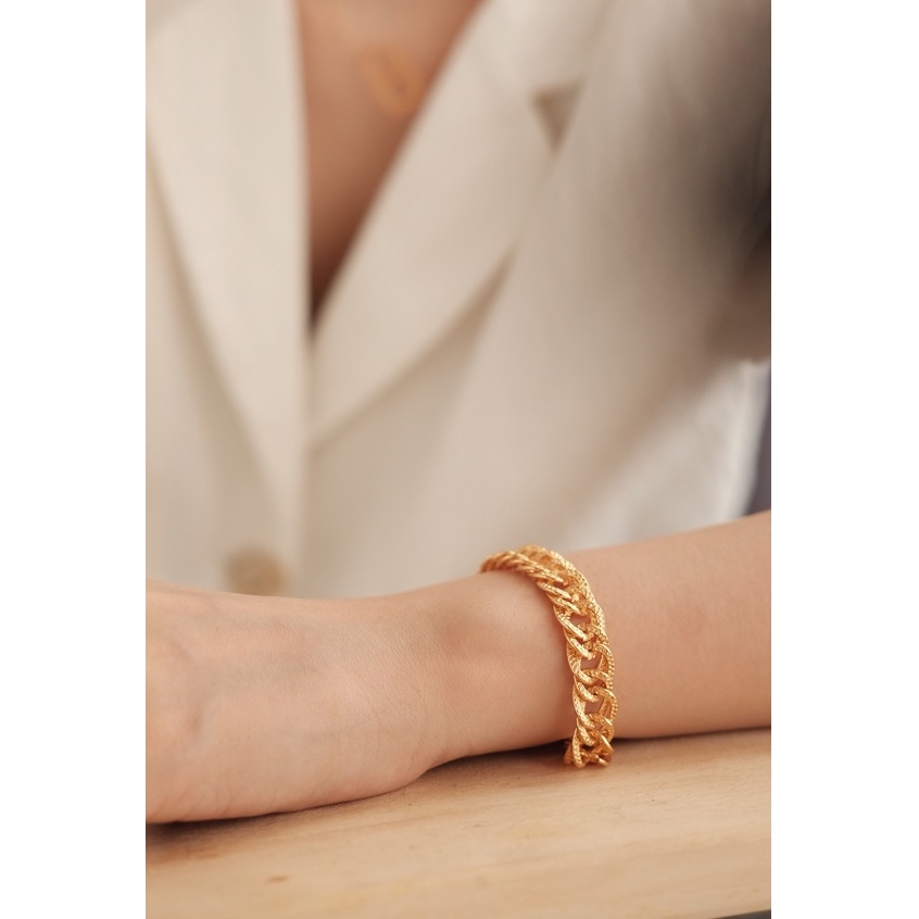 ZOEY - Gelang Tangan Bracelet Bangle Lapis Emas Cooper Alloy 044