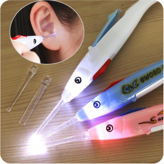 Pembersih Telinga LED Bayi BPA FREE / Korek Kuping LED / Earpick Cartoon LED