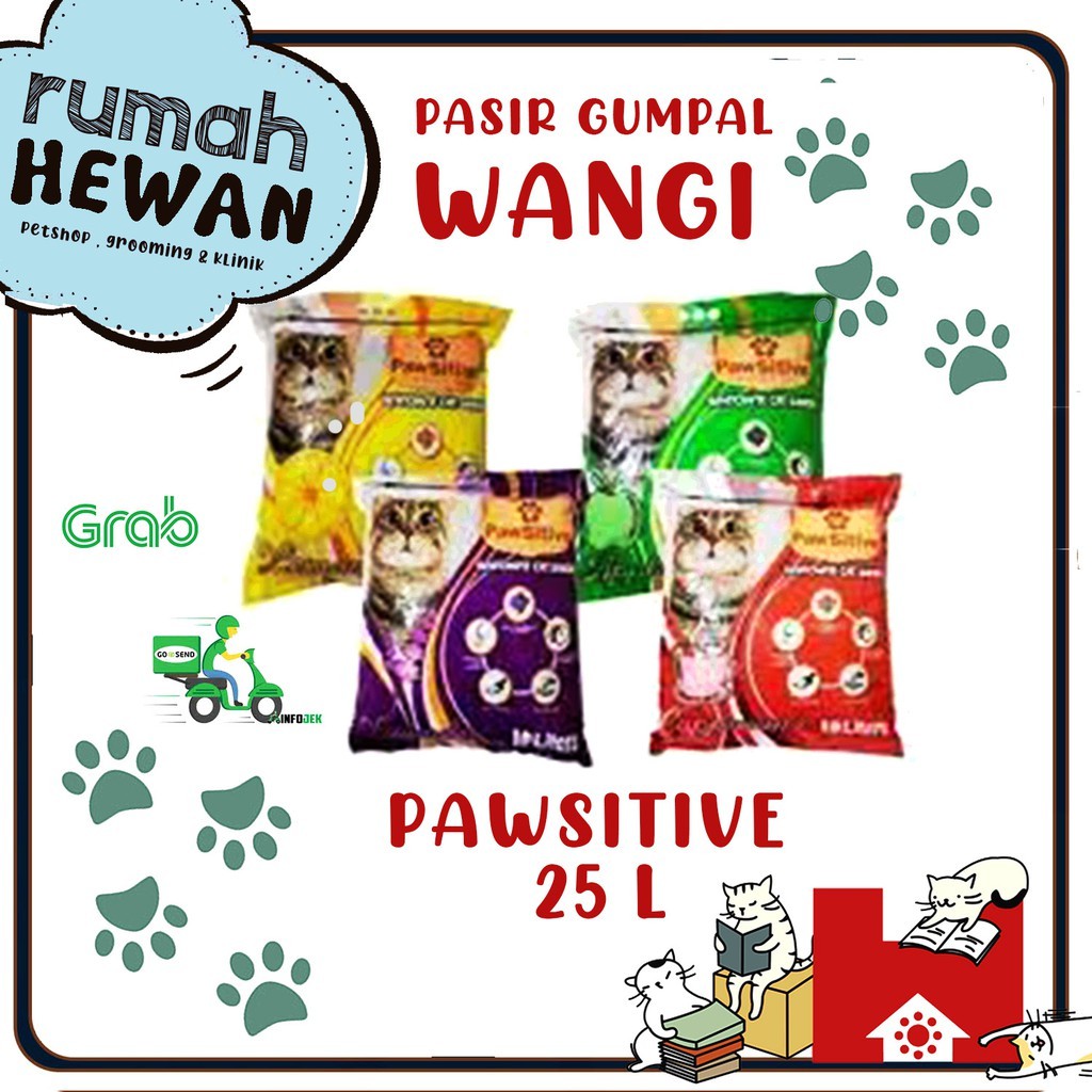 Pasir Gumpal Pawsitive 25 Liter All Varian - Pasir Kucing