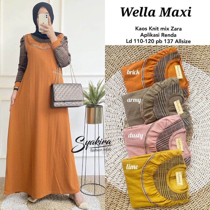 Astine Maxy - Gamis Knit Rajut Premium LD100+ Melar / Calamery Maxy / Wella Maxy / R.18 - 271-6102