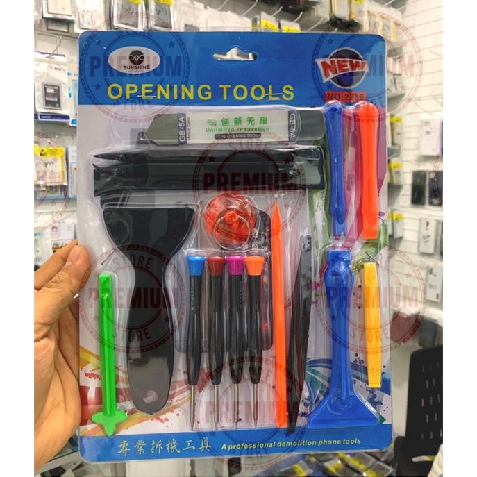 Obeng Set Plus Alat Pembuka Casing -lcd - baterai Semua Merek Handphone Opening Tools 2288 - Obeng Hp satu sett