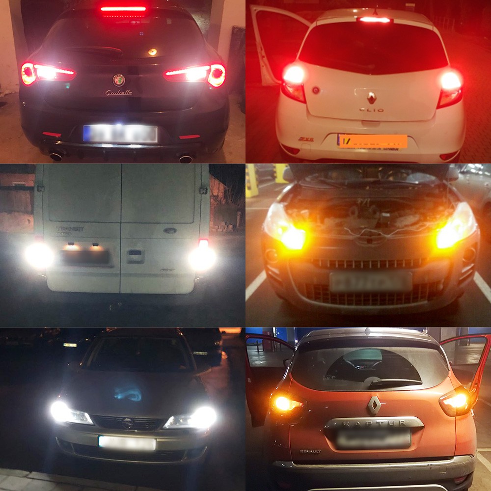 1 PC Baru T20 7443 W21/5W 3030 LED Auto Ekor Lampu Rem Mobil DRL Mengemudi Lampu Sein Bohlam Amber