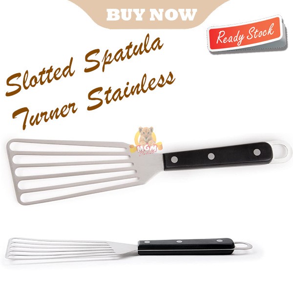 Slotted Metal Spatula Turner Fish lubang Sodet Stainless TEBAL 6in