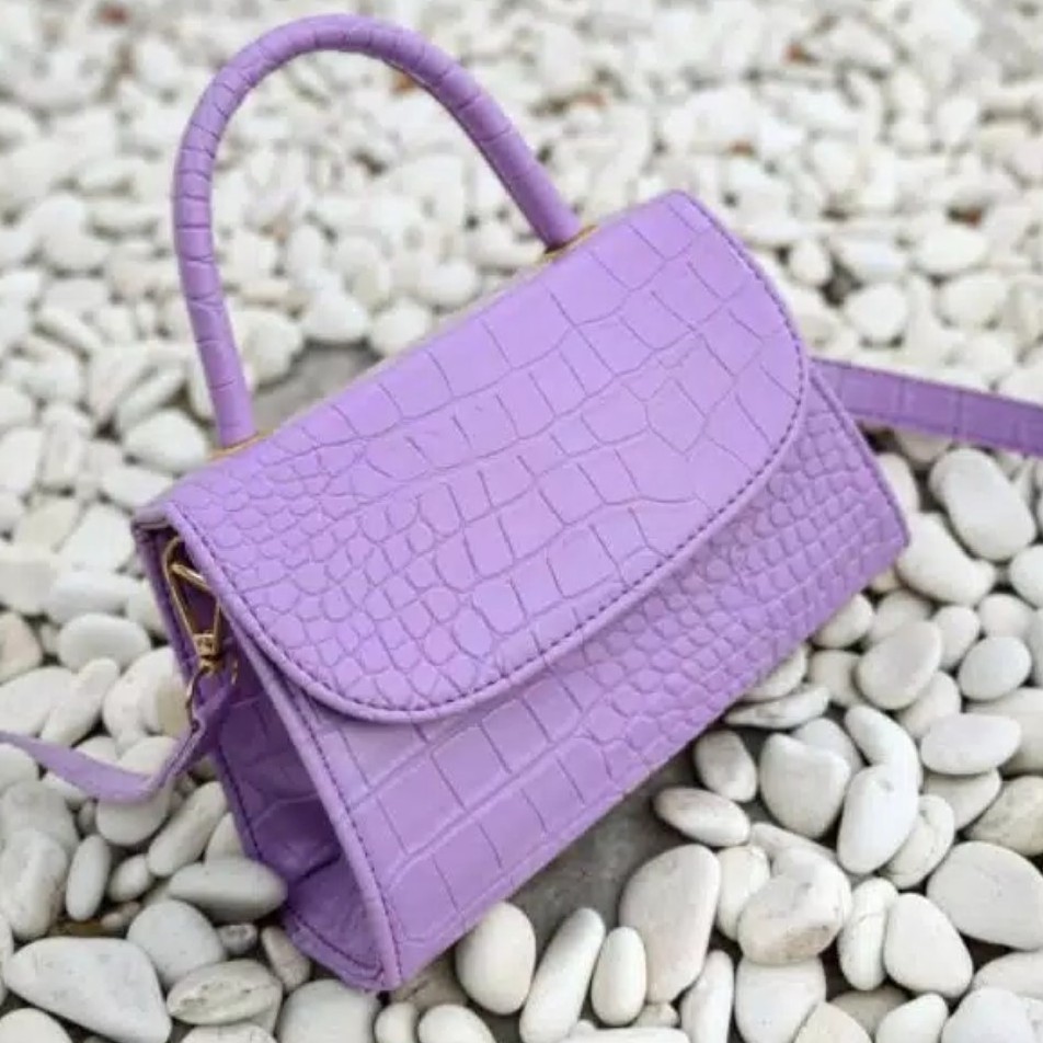 TAS SELEMPANG WANITA MIZU CROCO HANDLE + SELEMPANG BAG Tas Selempang Wanita SHOULDER BAG MIZU TF006-MIZU-UNGU