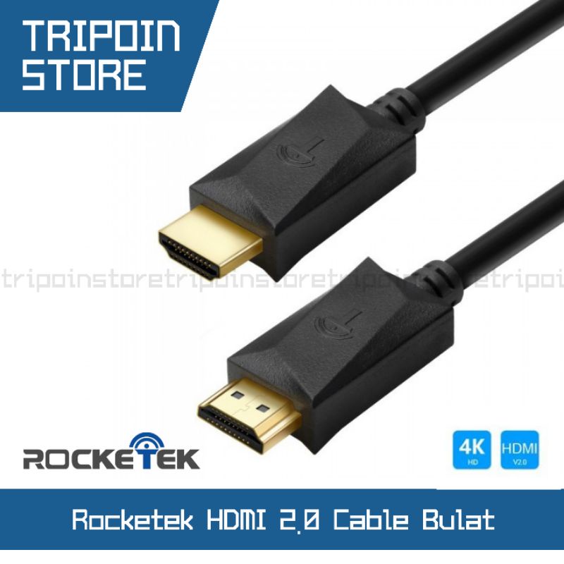Rocketek HDMI Cable Flat - Kabel Pipih HDMI 2.0 Support 4K - Panjang 1,5 / 3 / 5 Meter - Pendek 50 cm