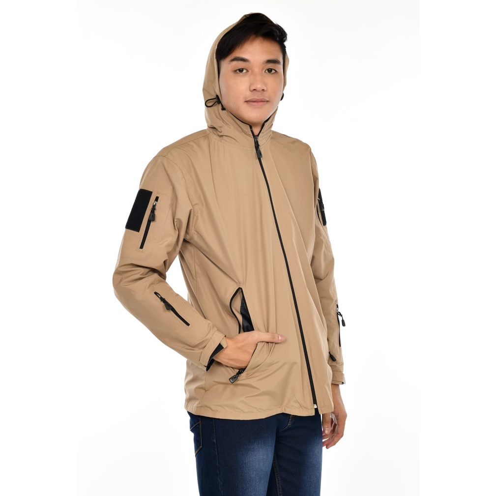 Jaket Outdoor Pria Wanita Anti Air Bertudung Hoodie Terbaru A172