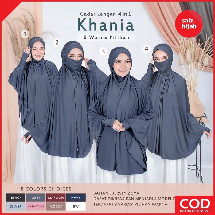 Jilbab Cadar Bergo Masker Bergo Lengan Panjang Jilbab Masker Jumbo Kania 4in1-2