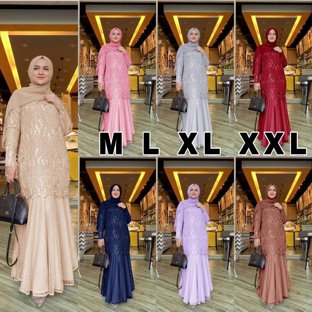 GAMIS MAXI GHINA / M L XL XXL / GAMIS JUMBO / GAMIS PESTA / GAMIS KONDANGAN / GAMIS MAXI BROKAT DUYU
