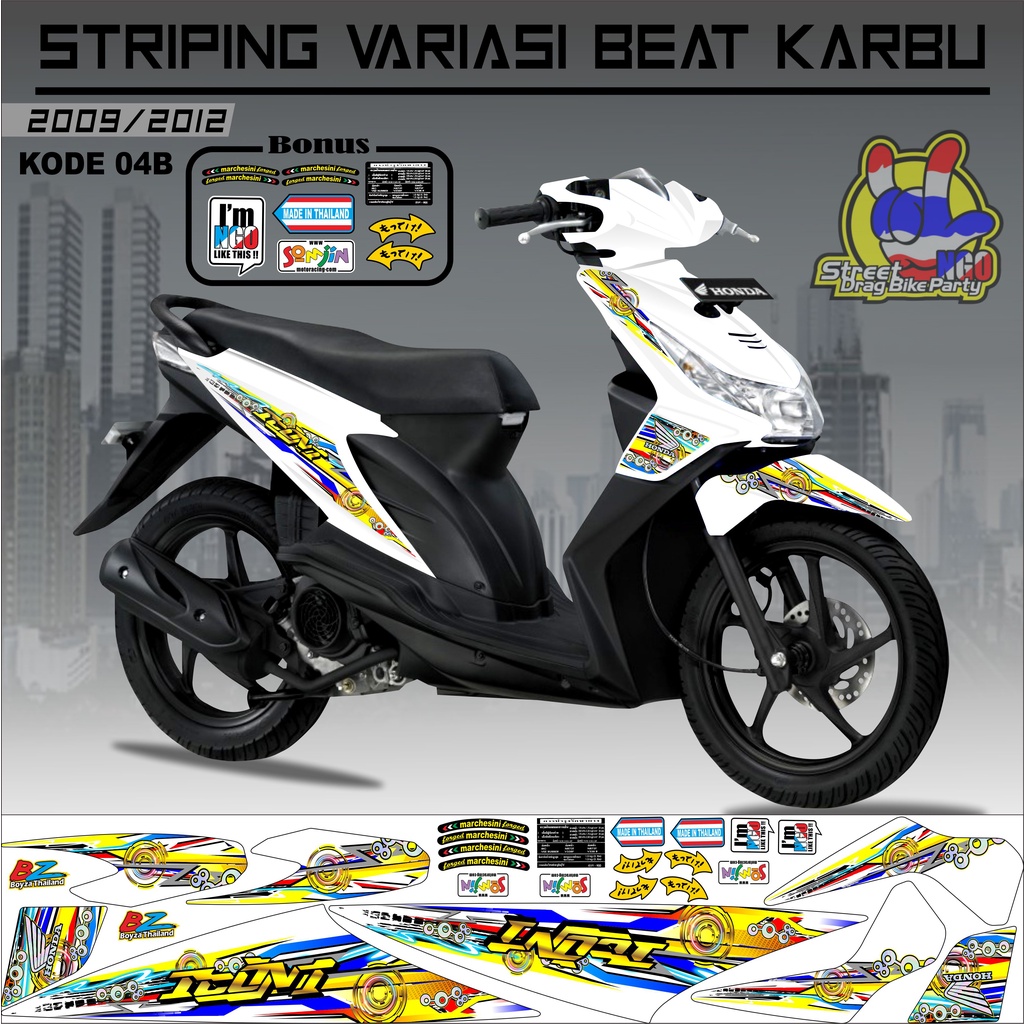 Striping Beat Karbu Sticker Motor Beat KODE 04