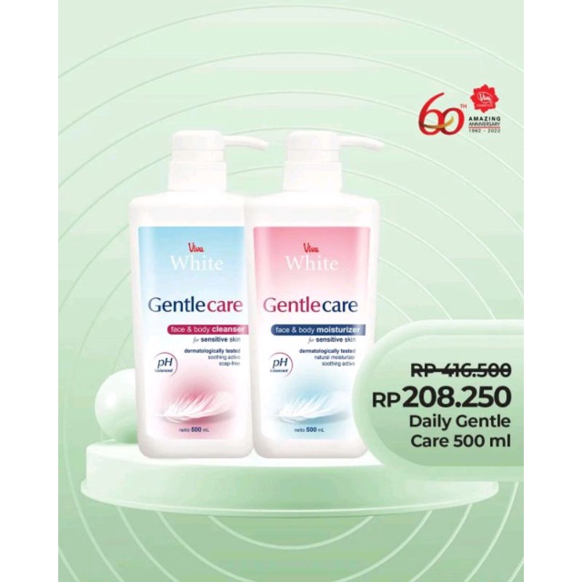 Paket 1 Viva Gentle Care Moisturizer 500ml 1 Gentle Care Cleanser 500ml